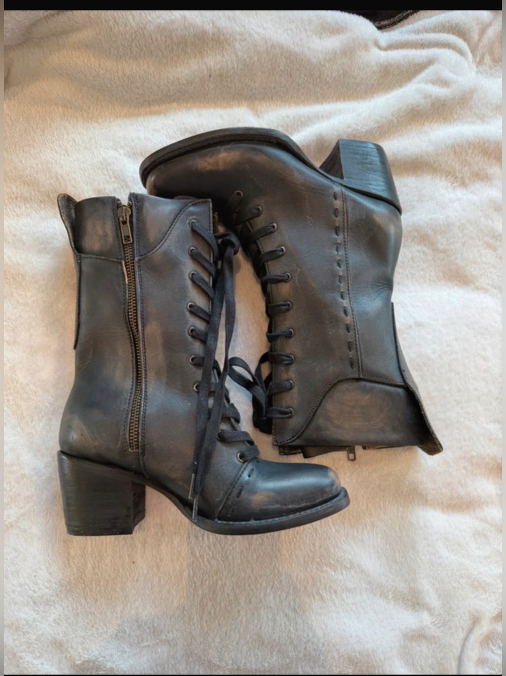 Freebird Dart 6 Women's Black Lace-Up Leather Ankle Boots NIB